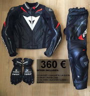 Limited Offer  Super Speed D1 Motorcycle Leather Suit Two Piece / Metal D1 Gloves