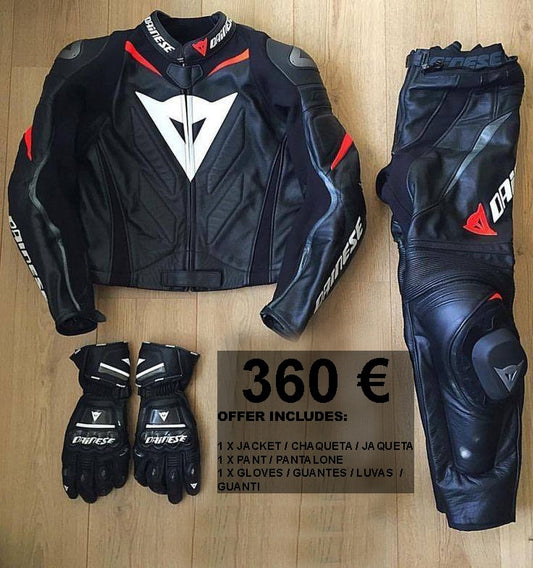 Limited Offer Super Speed D1 Motorcycle Leather Suit Two Piece / Metal D1 Gloves