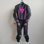 Customized Pink Laguna Seca 4 Leather Motorcycle Motorbike Suit