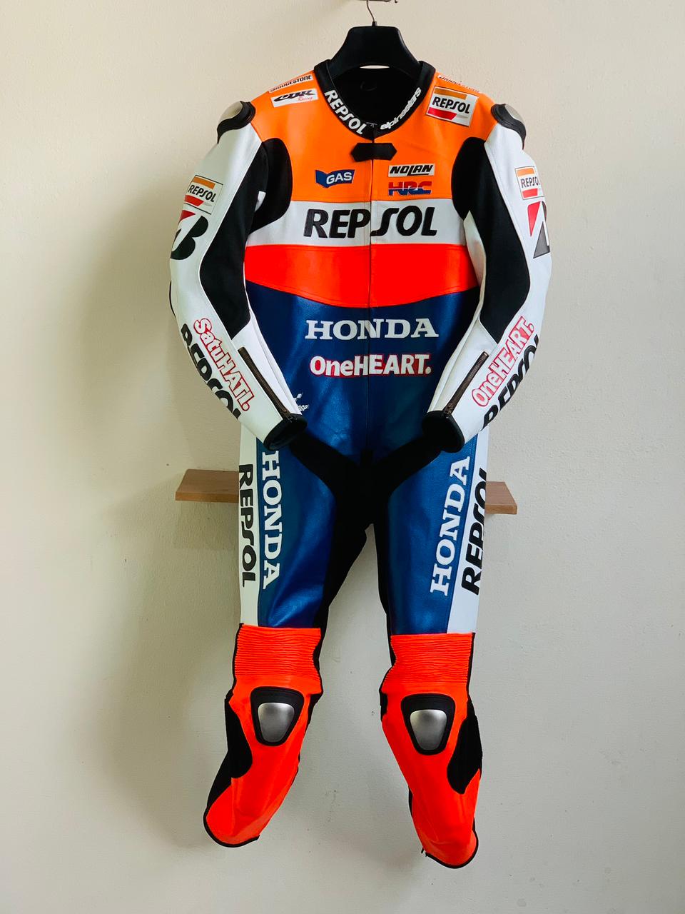 Marc Marquez Honda Repsol Leather Motorcycle Motorbike Suit