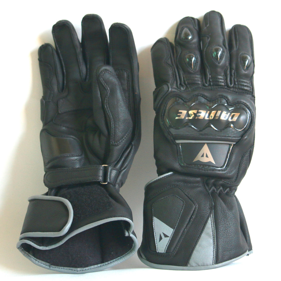 DAG 016 Full Metal D6 Motorbike Black/Gray Motorcycle Gloves