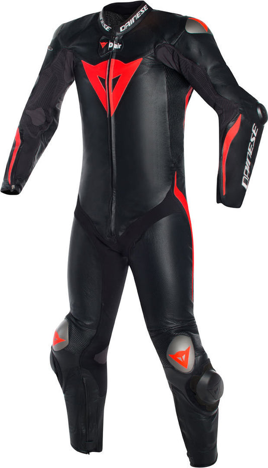 Mugello R One Piece Motorcycle Leather Suit Black / Red front