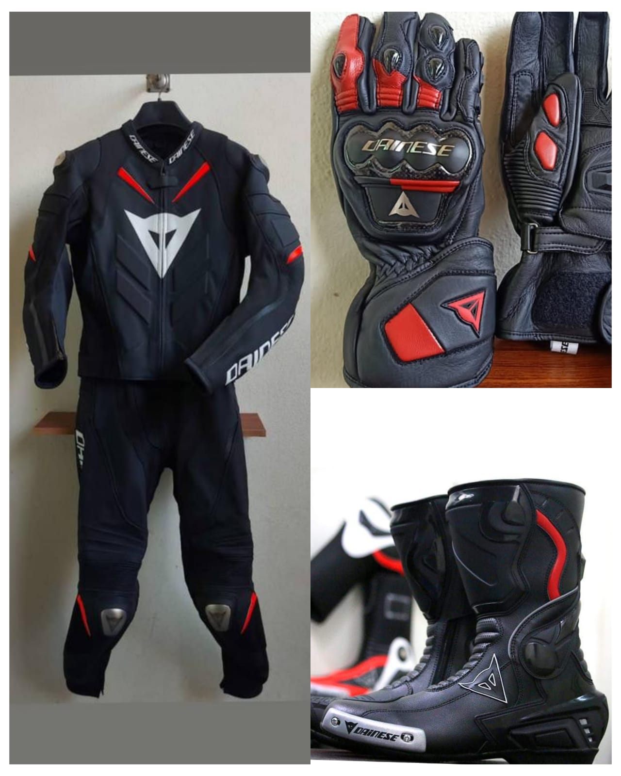 Super Speed D1 Motorcycle Leather Suit Two Piece / Metal D1 Gloves / D1 Boots Full Kit 1