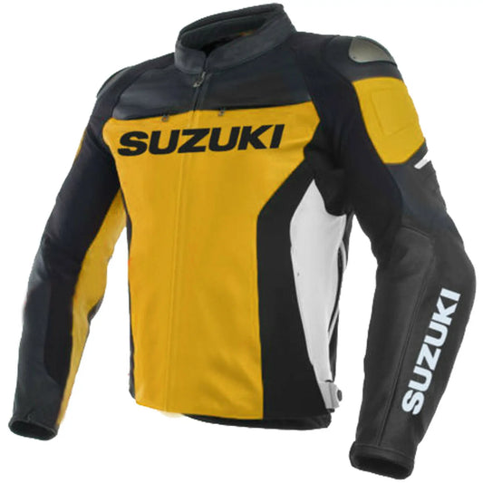 Suzuki GSXR Yellow Black Motorcycle Jacket 1