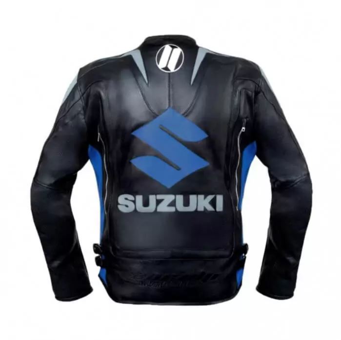 Suzuki Motorcycle Racing Black Leather Jacket 1 2