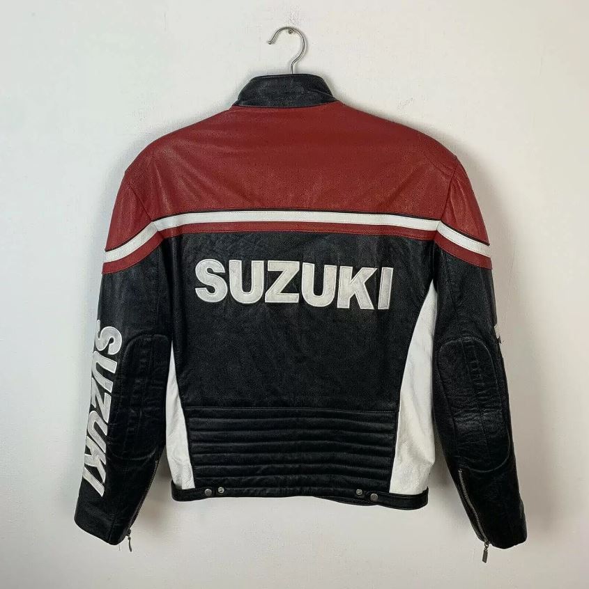 Suzuki Team Motul Motorcycle Racing Leather Jacket 1 2