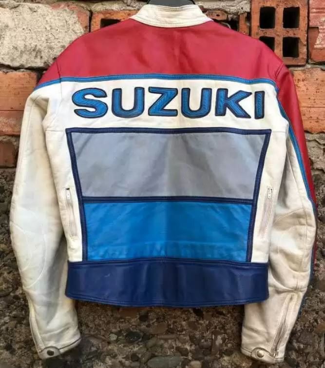 Vintage Suzuki Motorcycle Racing Leather Jacket 1 2