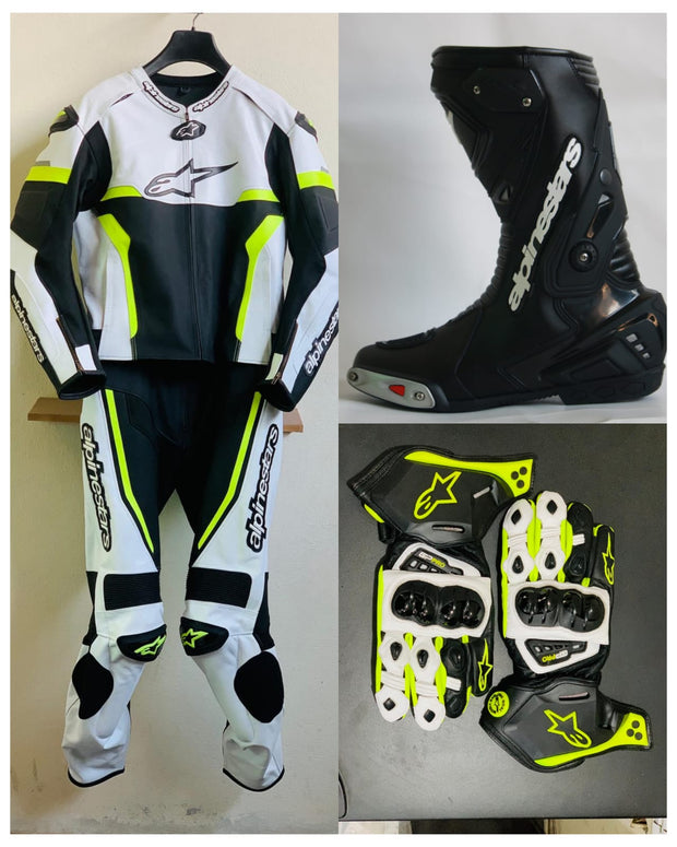 motorbike Celer Replica Motorcycle Leather Suit Two Piece / Gp Pro Gloves / Gp Pro Boots