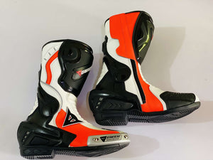 Black White Red Flou Motogp Replica Motorbike Leather Motorcycle Shoes Boots
