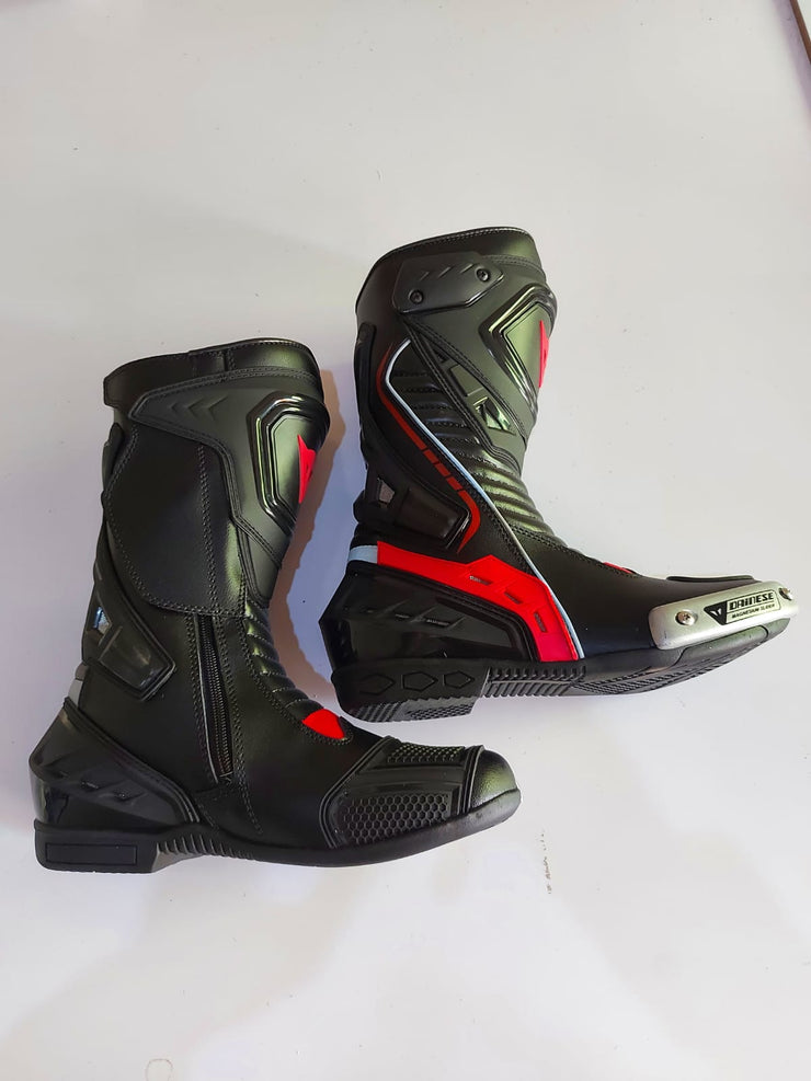 Black Red Laguna Seca 4 Motorcycle Leather Suit Two Piece / Metal D1 Gloves / D1 Boots