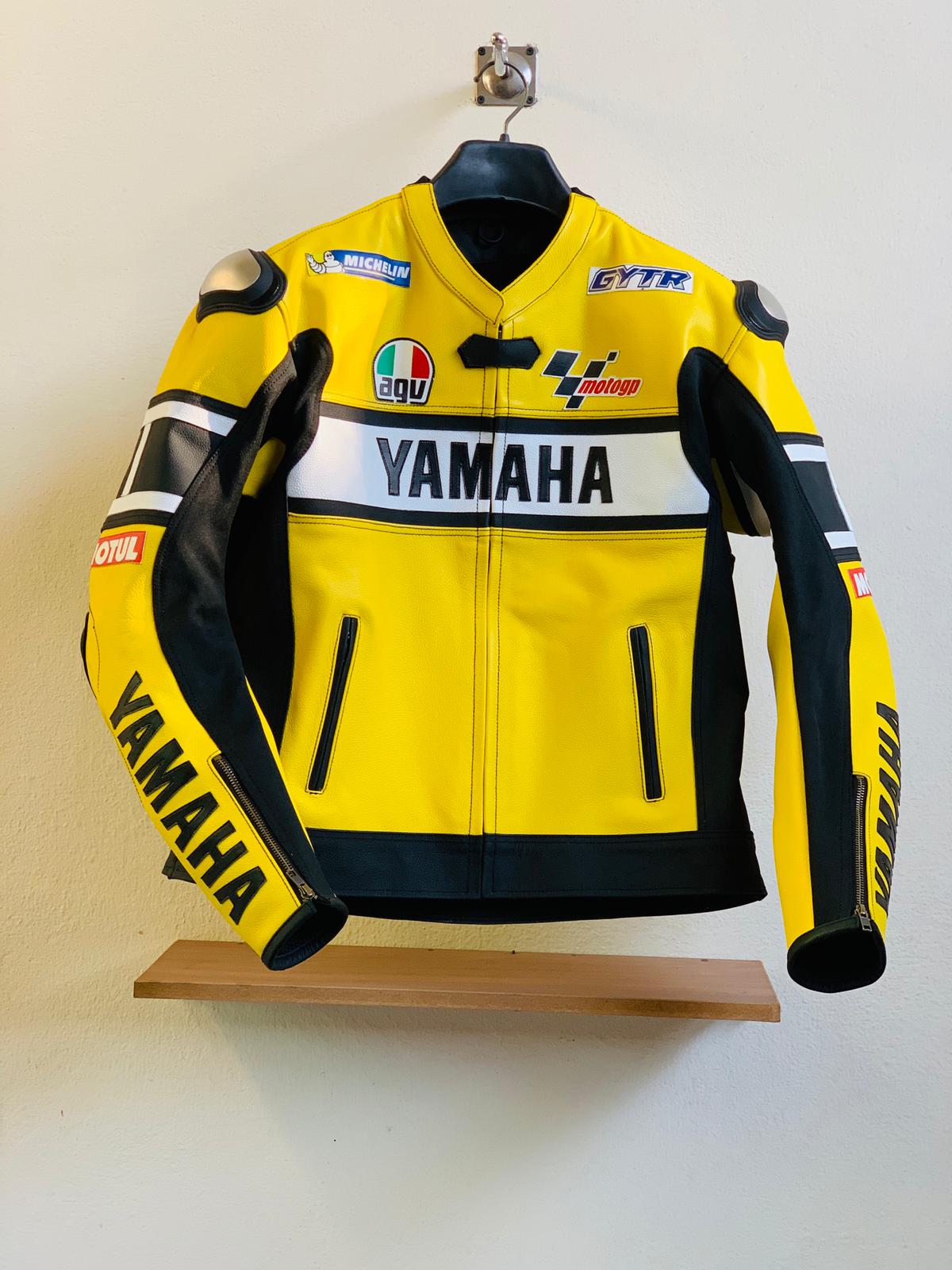 Yamaha R1 Yellow Motorbike Leather Racing Jacket 1