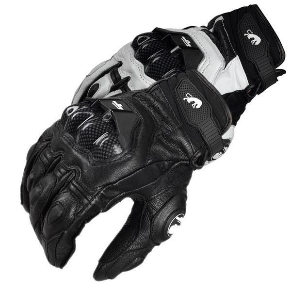 Mens Women 4 Season Driving Supertech Black/White Motorcycle Leather Gloves Racing Glove Motorbike Cowhide racing bike knight